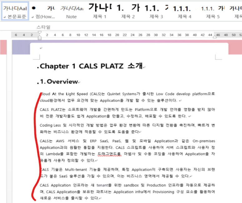 Previous document format