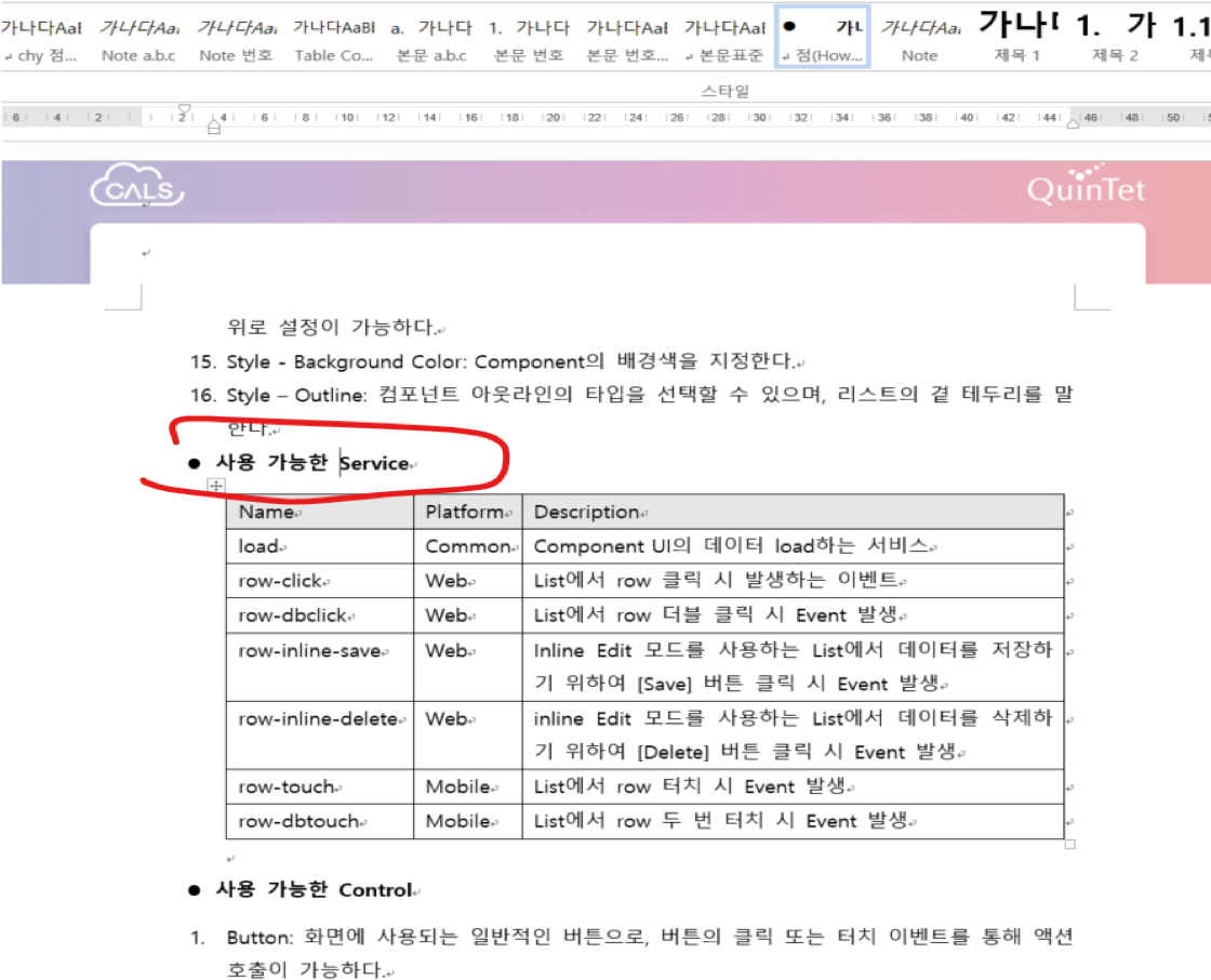 Previous Document Format
