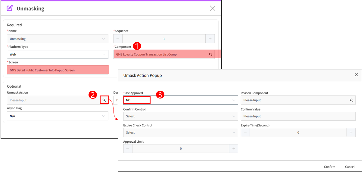 Unmarking Action Screen